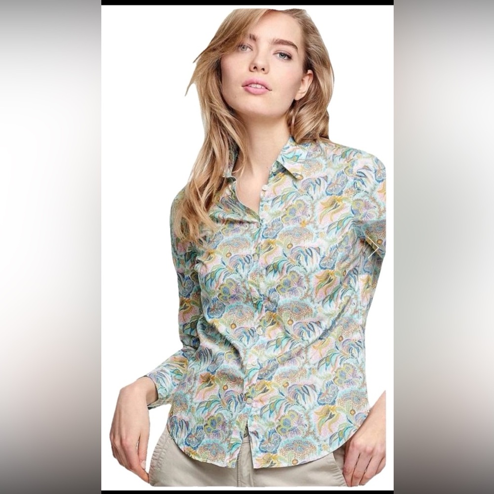 MORRIS LADY LIBERTY FABRIC Lily Liberty Fleurs Women’s Shirt Size 34 XS